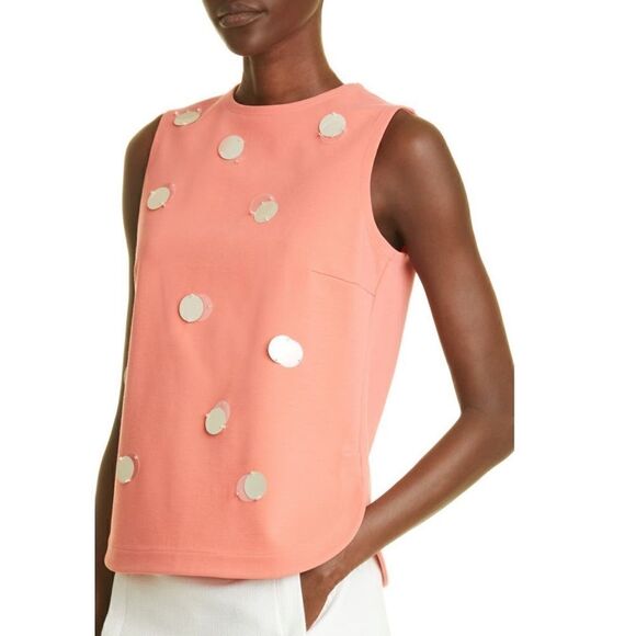 NWT Akris Punto Paillette Detail Tank Top Size 14 *MISSING ZIPPER PULL* - Picture 3 of 10